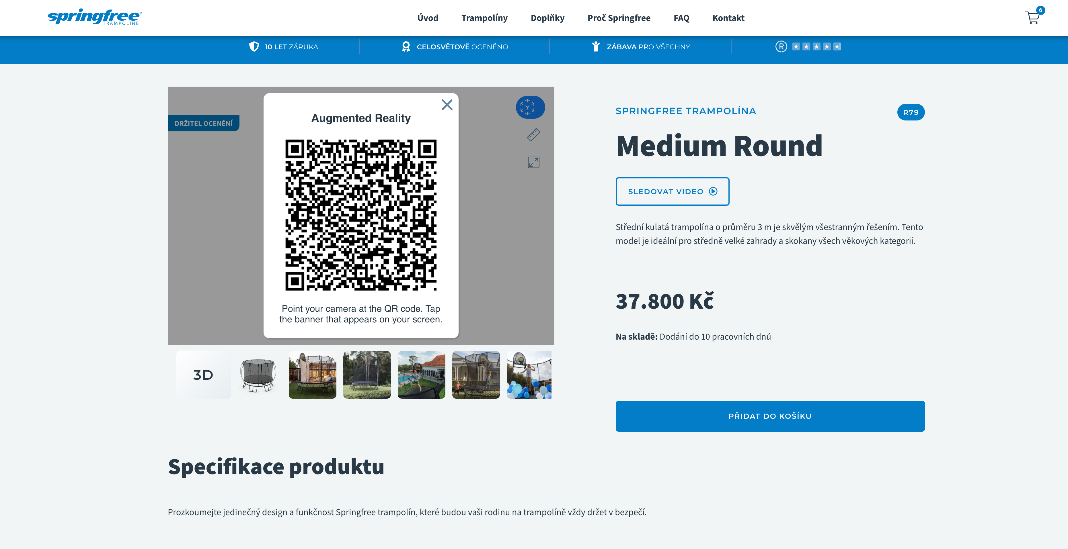 QR kód pro AR trampolíny